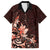 Matariki New Zealand Family Matching Off The Shoulder Long Sleeve Dress and Hawaiian Shirt Maori Pattern Red Galaxy