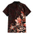 Matariki New Zealand Family Matching Off The Shoulder Long Sleeve Dress and Hawaiian Shirt Maori Pattern Red Galaxy