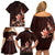 Matariki New Zealand Family Matching Off Shoulder Short Dress and Hawaiian Shirt Maori Pattern Red Galaxy