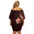 Matariki New Zealand Family Matching Off Shoulder Short Dress and Hawaiian Shirt Maori Pattern Red Galaxy