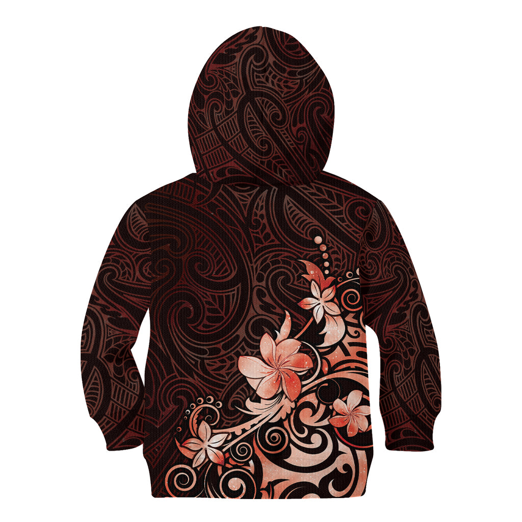 Matariki New Zealand Kid Hoodie Maori Pattern Red Galaxy LT05 - Polynesian Pride