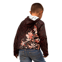 Matariki New Zealand Kid Hoodie Maori Pattern Red Galaxy LT05 - Polynesian Pride