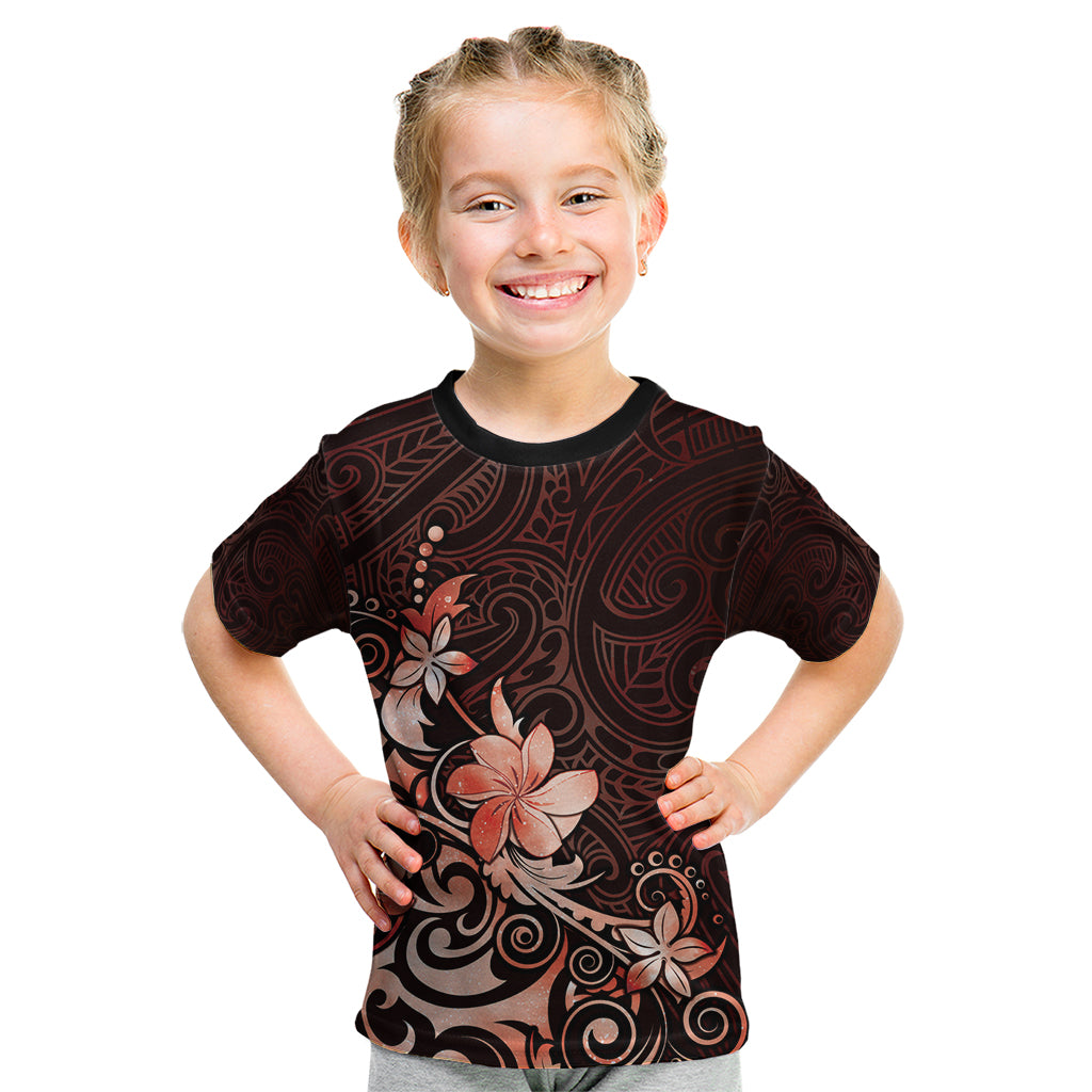 Matariki New Zealand Kid T Shirt Maori Pattern Red Galaxy