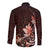 Matariki New Zealand Long Sleeve Button Shirt Maori Pattern Red Galaxy