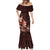 Matariki New Zealand Mermaid Dress Maori Pattern Red Galaxy