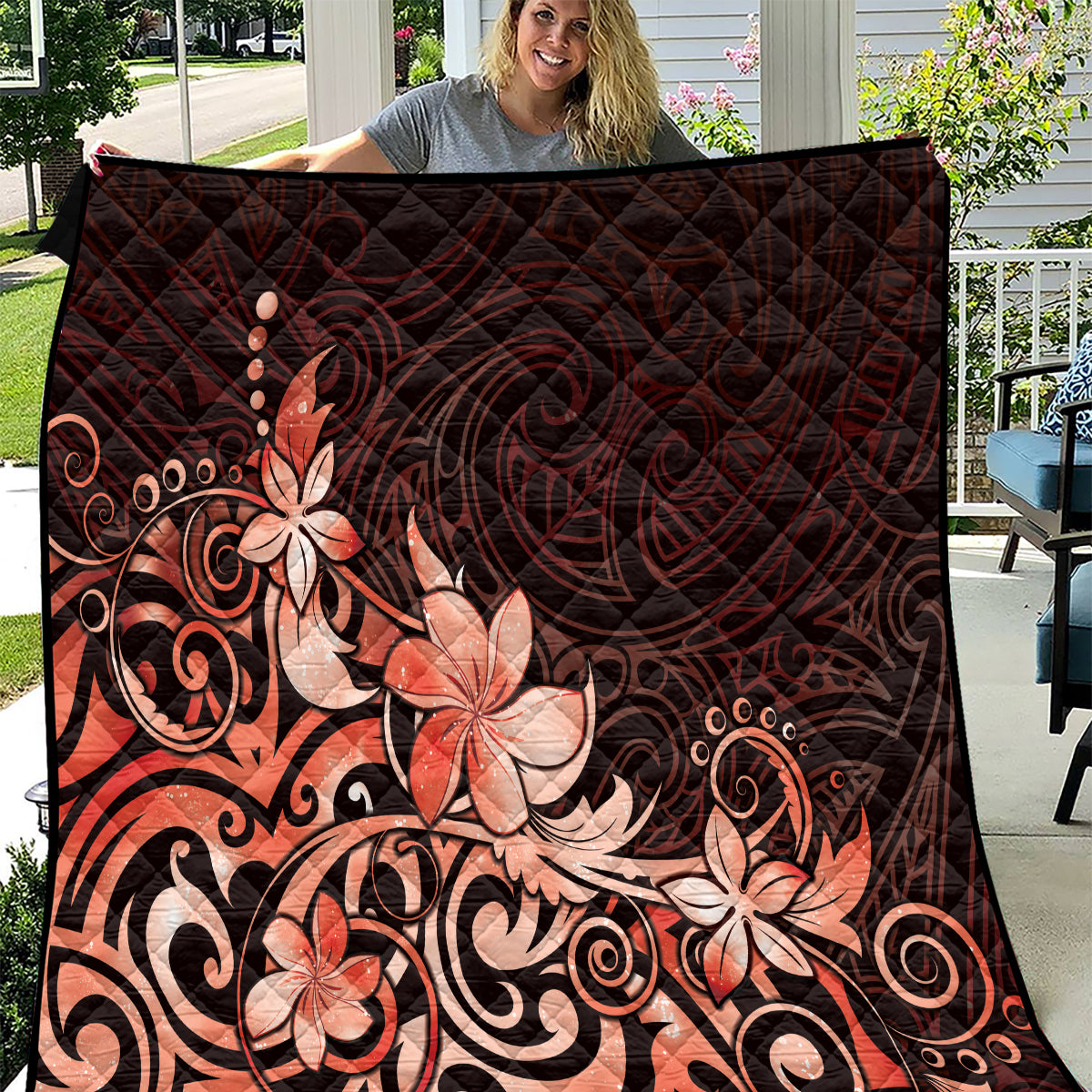 Matariki New Zealand Quilt Maori Pattern Red Galaxy LT05 Red - Polynesian Pride