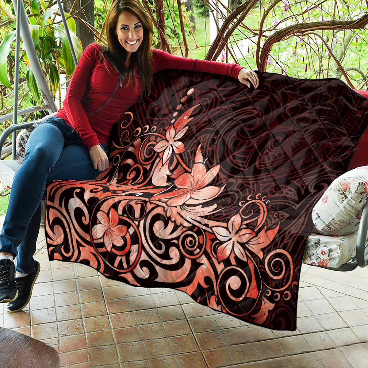 Matariki New Zealand Quilt Maori Pattern Red Galaxy LT05 - Polynesian Pride