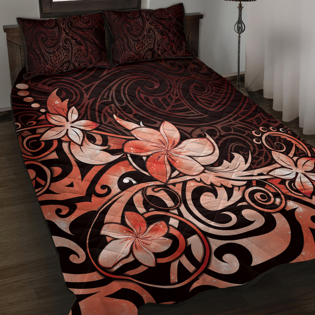 Matariki New Zealand Quilt Bed Set Maori Pattern Red Galaxy LT05 Red - Polynesian Pride
