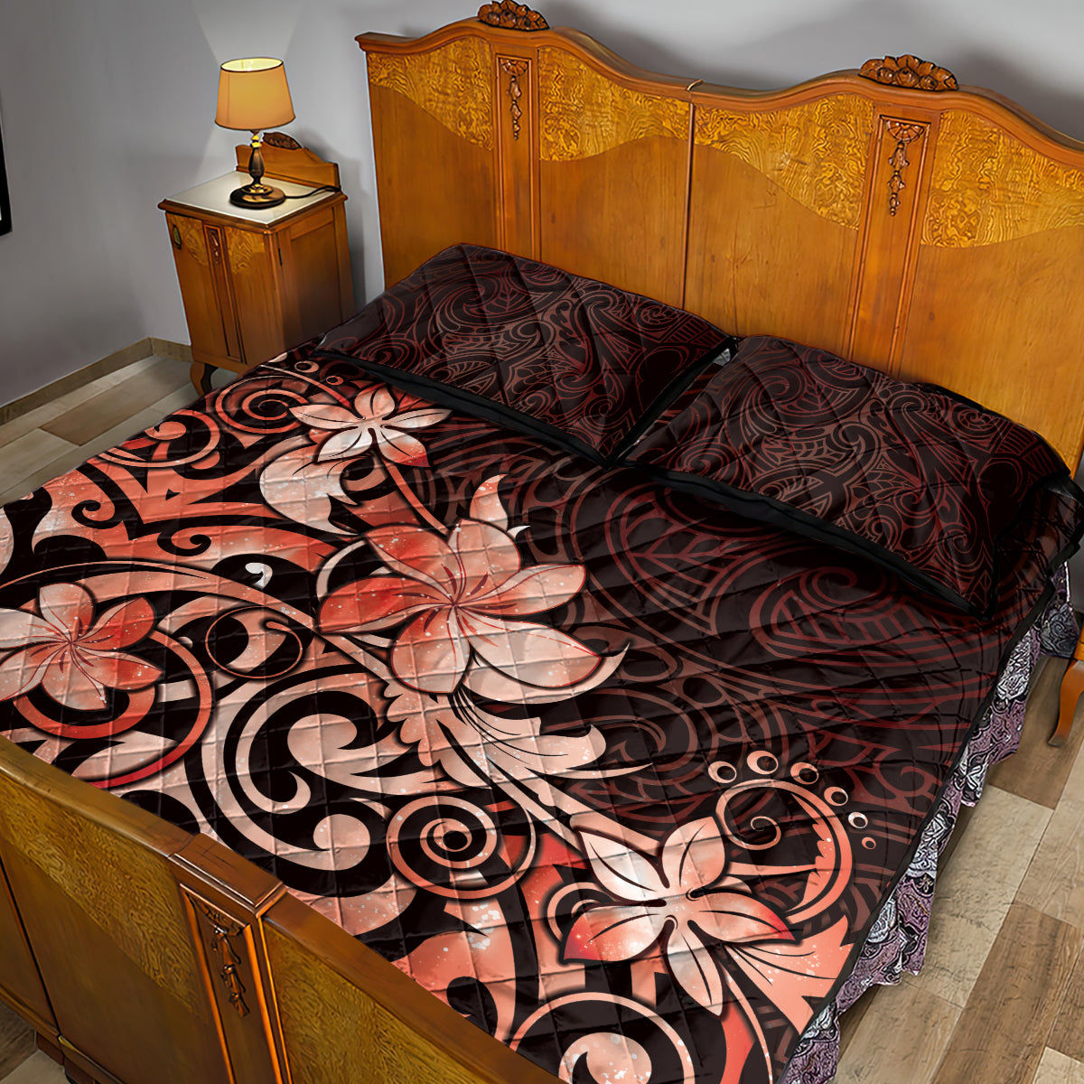 Matariki New Zealand Quilt Bed Set Maori Pattern Red Galaxy LT05 - Polynesian Pride