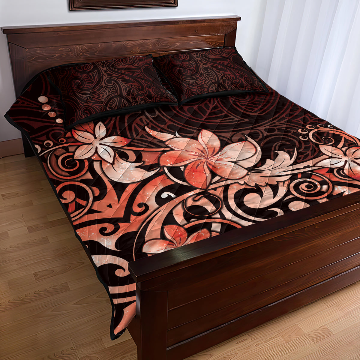 Matariki New Zealand Quilt Bed Set Maori Pattern Red Galaxy LT05 - Polynesian Pride