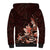 Matariki New Zealand Sherpa Hoodie Maori Pattern Red Galaxy