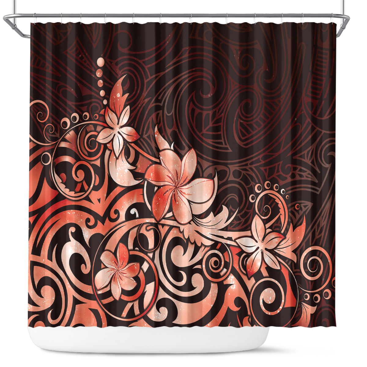 Matariki New Zealand Shower Curtain Maori Pattern Red Galaxy LT05 Red - Polynesian Pride