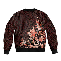 Matariki New Zealand Sleeve Zip Bomber Jacket Maori Pattern Red Galaxy LT05 - Polynesian Pride