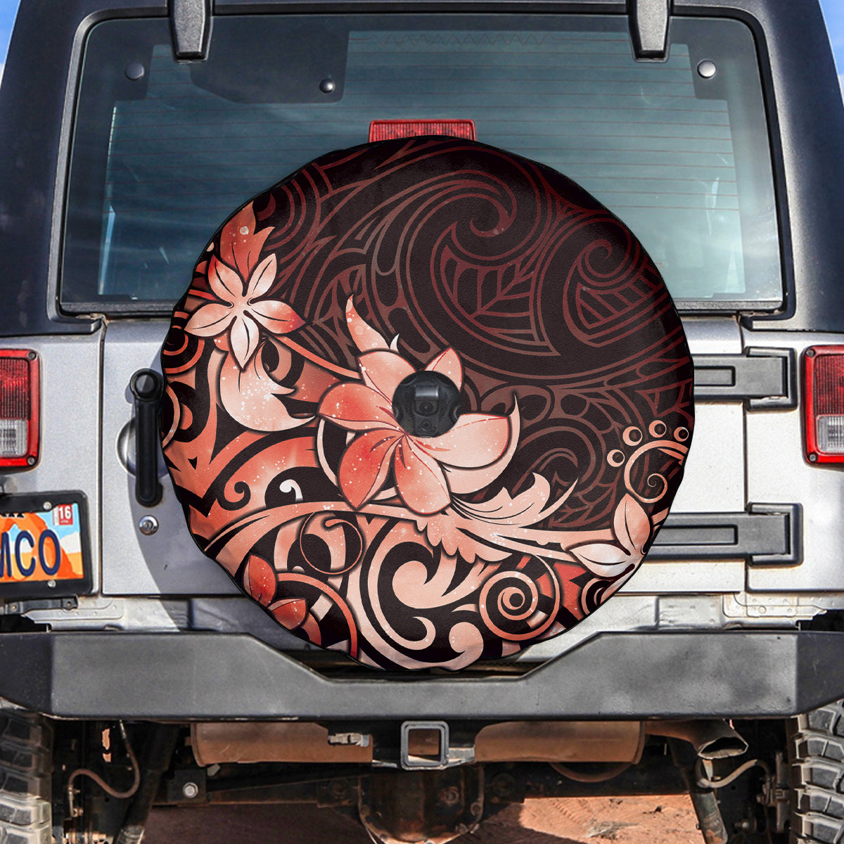 Matariki New Zealand Spare Tire Cover Maori Pattern Red Galaxy