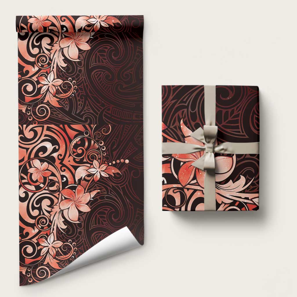 Matariki New Zealand Wrapping Paper Maori Pattern Red Galaxy LT05 58" × 23" Red - Polynesian Pride