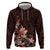 Matariki New Zealand Zip Hoodie Maori Pattern Red Galaxy