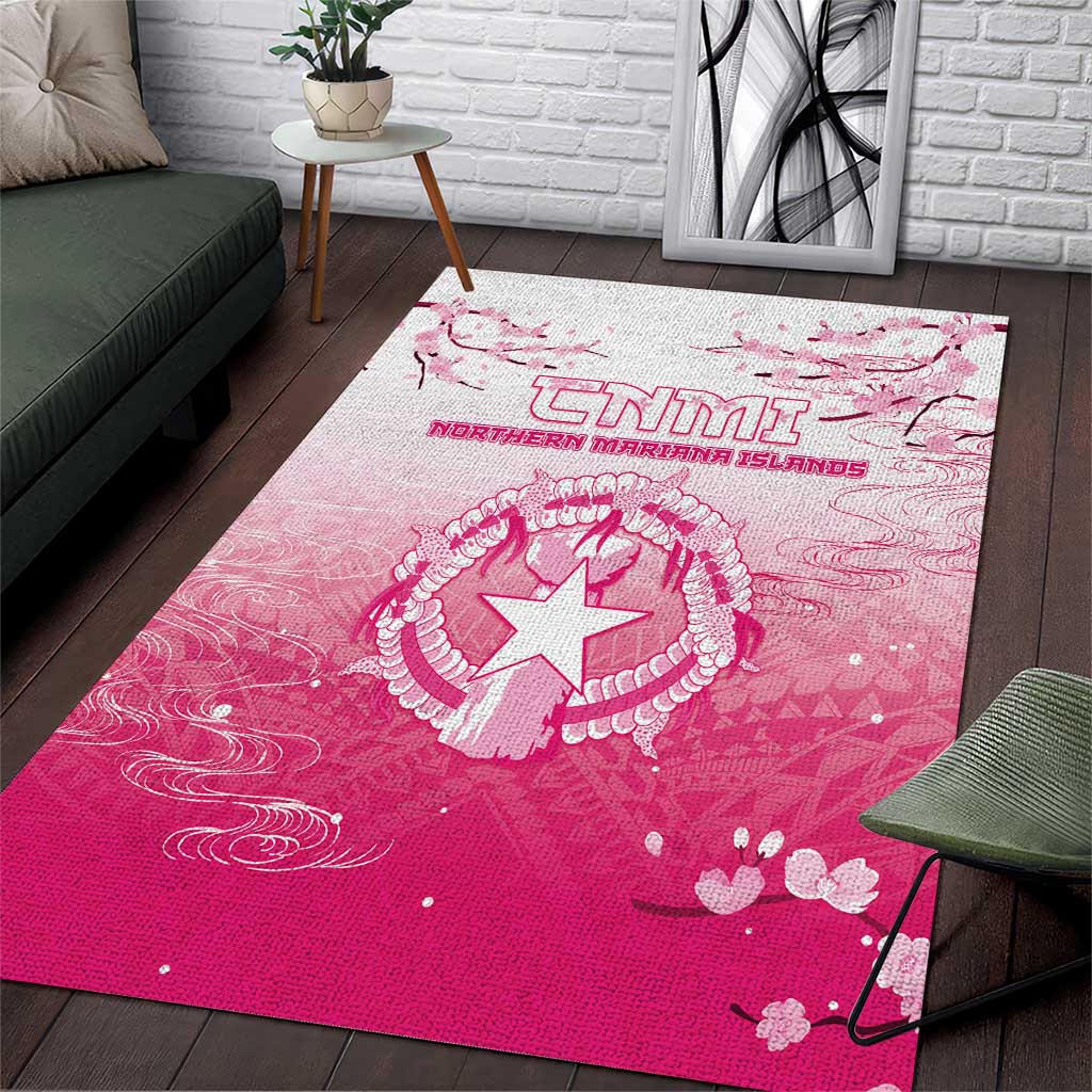 Sakura Marianas Area Rug CNMI Seal LT05 Pink - Polynesian Pride