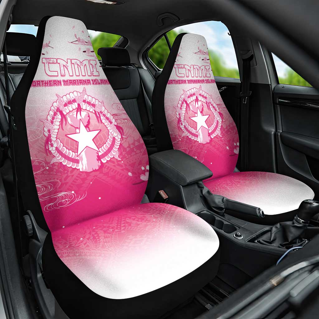 Sakura Marianas Car Seat Cover CNMI Seal LT05 One Size Pink - Polynesian Pride
