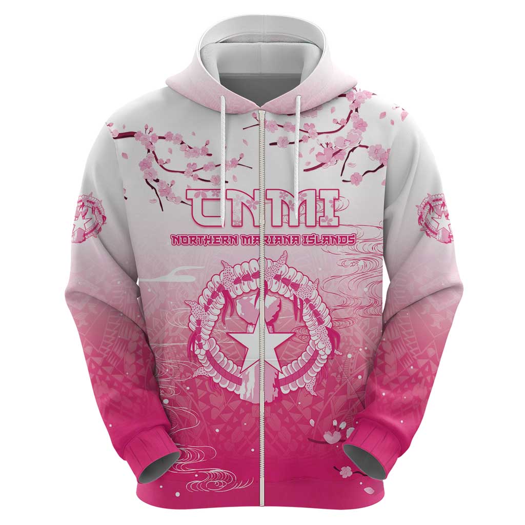 Personalized Sakura Marianas Hoodie CNMI Seal LT05 - Polynesian Pride