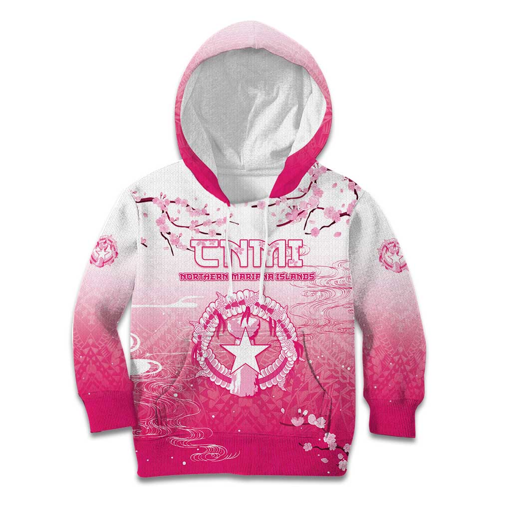 Personalized Sakura Marianas Kid Hoodie CNMI Seal LT05 Hoodie Pink - Polynesian Pride