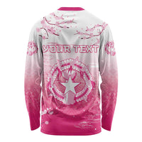 Personalized Sakura Marianas Long Sleeve Shirt CNMI Seal LT05 - Polynesian Pride