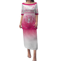 Personalized Sakura Marianas Puletasi CNMI Seal LT05 Long Dress Pink - Polynesian Pride