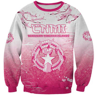 Personalized Sakura Marianas Sweatshirt CNMI Seal LT05 Unisex Pink - Polynesian Pride