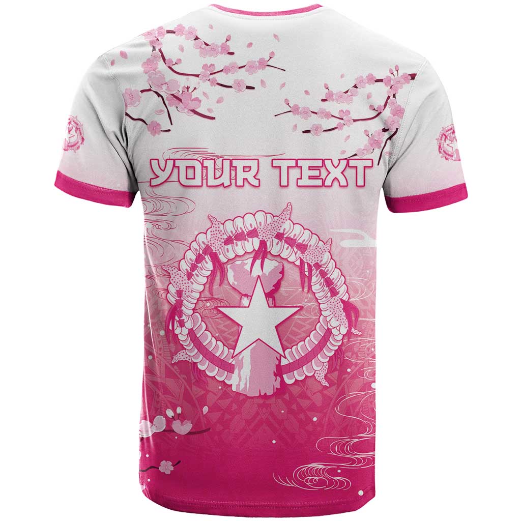 Personalized Sakura Marianas T Shirt CNMI Seal LT05 - Polynesian Pride