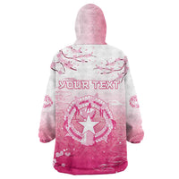 Personalized Sakura Marianas Wearable Blanket Hoodie CNMI Seal LT05 - Polynesian Pride