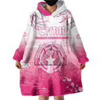 Personalized Sakura Marianas Wearable Blanket Hoodie CNMI Seal LT05 - Polynesian Pride