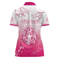 Personalized Sakura Marianas Women Polo Shirt CNMI Seal LT05 - Polynesian Pride