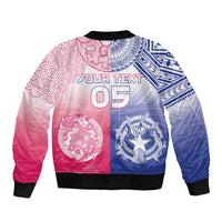 Custom Northern Mariana Islands And Japan Together Bomber Jacket LT05 - Polynesian Pride