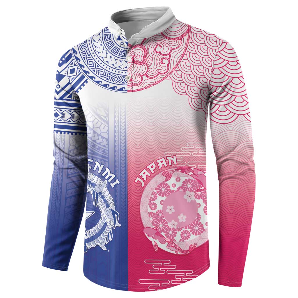 Custom Northern Mariana Islands And Japan Together Button Sweatshirt LT05 - Polynesian Pride