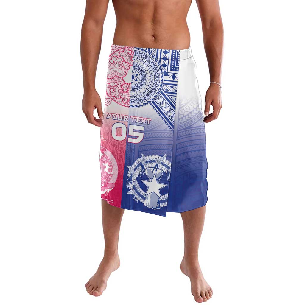 Custom Northern Mariana Islands And Japan Together Lavalava LT05 White - Polynesian Pride