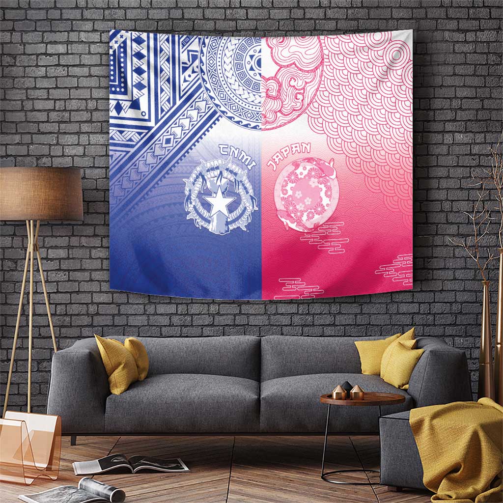 Northern Mariana Islands And Japan Together Tapestry LT05 White - Polynesian Pride