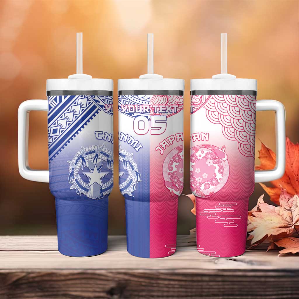 Custom Northern Mariana Islands And Japan Together Tumbler With Handle LT05 - Polynesian Pride