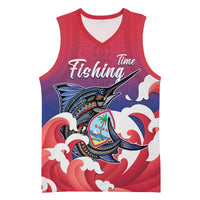 Guam Blue Marlin Fishing Basketball Jersey Polynesian Style LT05 Unisex Red - Polynesian Pride