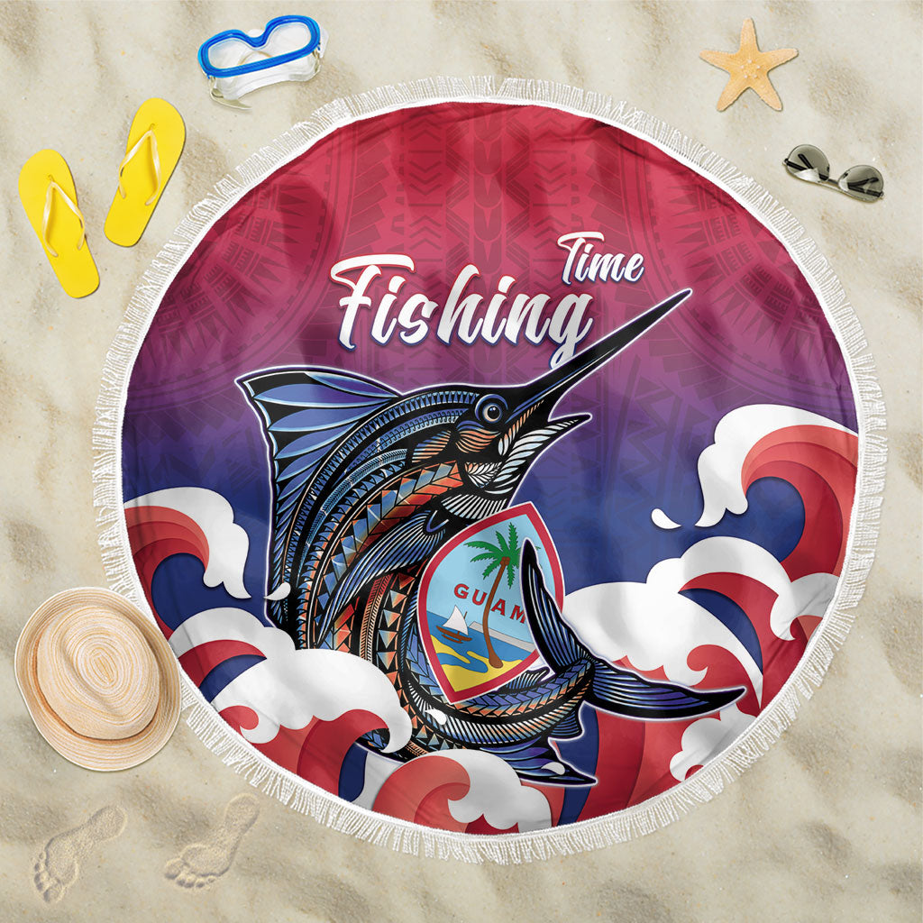 Guam Blue Marlin Fishing Beach Blanket Polynesian Style LT05 One Size 150cm Red - Polynesian Pride