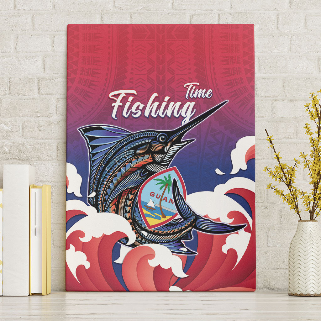 Guam Blue Marlin Fishing Canvas Wall Art Polynesian Style LT05 Without Frame Red - Polynesian Pride