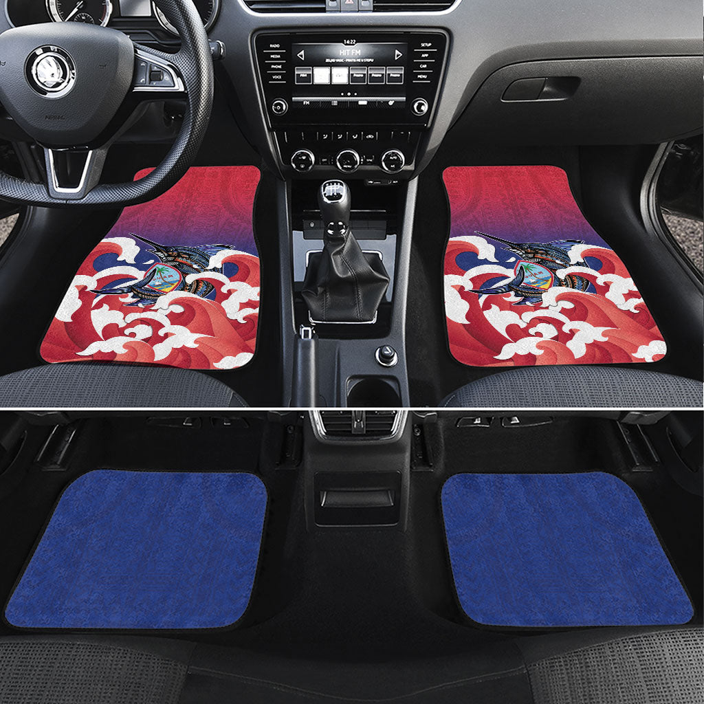 Guam Blue Marlin Fishing Car Mats Polynesian Style LT05 Set 4pcs Red - Polynesian Pride