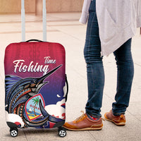Guam Blue Marlin Fishing Luggage Cover Polynesian Style LT05 Red - Polynesian Pride