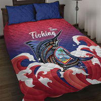 Guam Blue Marlin Fishing Quilt Bed Set Polynesian Style LT05 Red - Polynesian Pride