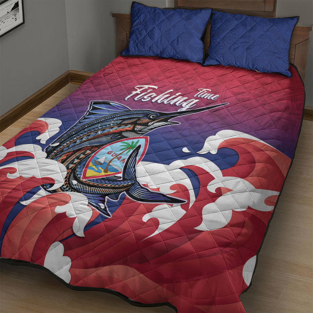 Guam Blue Marlin Fishing Quilt Bed Set Polynesian Style LT05 - Polynesian Pride
