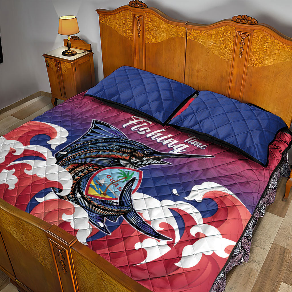 Guam Blue Marlin Fishing Quilt Bed Set Polynesian Style LT05 - Polynesian Pride