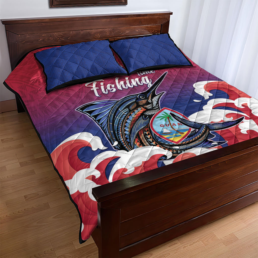 Guam Blue Marlin Fishing Quilt Bed Set Polynesian Style LT05 - Polynesian Pride