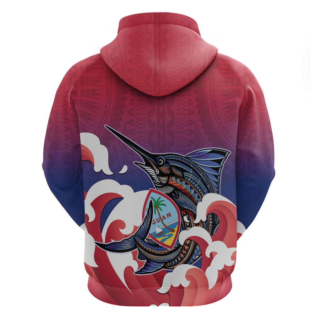 Guam Blue Marlin Fishing Zip Hoodie Polynesian Style LT05 - Polynesian Pride