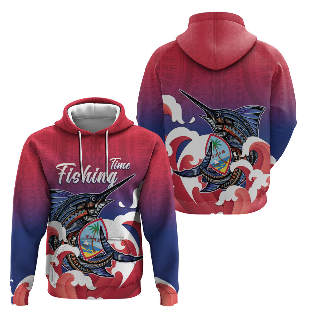 Guam Blue Marlin Fishing Zip Hoodie Polynesian Style LT05 - Polynesian Pride