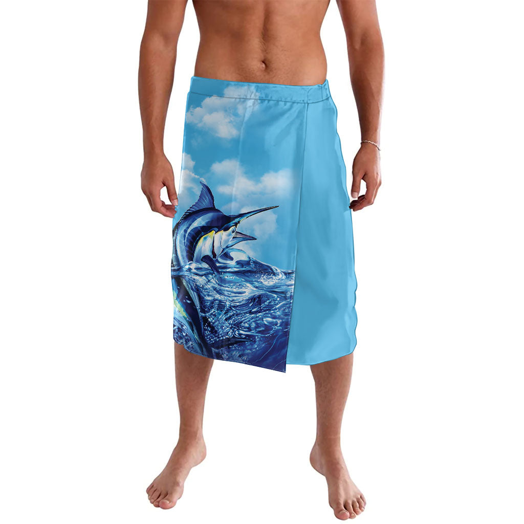 Hawaii Blue Marlin Fishing Lavalava LT05 Blue - Polynesian Pride