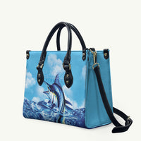 Hawaii Blue Marlin Fishing Leather Bag LT05 Blue - Polynesian Pride
