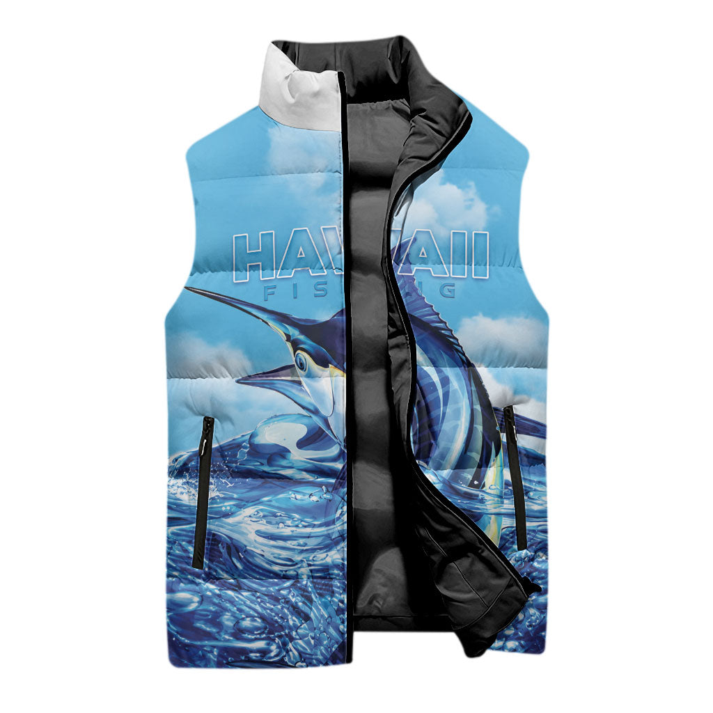 Hawaii Blue Marlin Fishing Sleeveless Puffer Jacket LT05 - Polynesian Pride